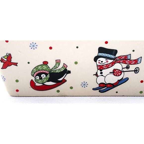 LOAF BAKING DISH-TEMP-TATIONS-Ceramic-Snowman-Penguin-Bird-Holiday Theme-Small - Picture 4 of 9